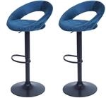 2er-Set Barhocker MCW-F46, Barstuhl Tresenhocker Bistrohocker, Gestell schwarz ~
