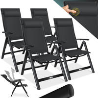 KESSER&reg; Gartenstuhl Hochlehner mit Armlehnen Aluminium Klappstuhl inkl. Kopfkissen