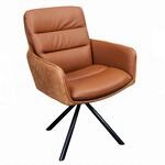 riess-ambiente Stuhl BIG GEORGE - cognac Echtleder Microfaser mit Armlehne Retro