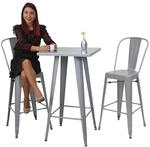 Set Stehtisch + 2x Barhocker MCW-A73, Barhocker Bartisch, Metall Industriedesign ~