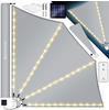 KESSER® Balkonfächer mit LED klappbar mit Wandhalterung 140x140cm ...
