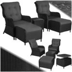 tectake&reg; Aluminium Rattan Sitzgruppe, f&uuml;r 2 bis 4 Personen, Dicke der Sitzpolster