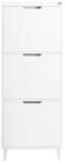 SoBuy Schuhschrank mit 4 T&uuml;ren Wei&szlig; 19x50,01x129,01cm Modern