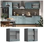 Vicco Glash&auml;ngeschrank K&uuml;chenschrank R-Line Solid Anthrazit Blau Grau 60 cm modern