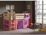 Vipack Spielbett Pino mit Textilset "Bella", Kiefer massiv natur lackiert
