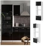 Vicco Mikrowellenschrank K&uuml;chenschrank R-Line Solid Wei&szlig; Schwarz 60 cm modern