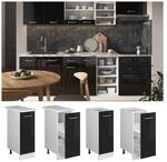 Vicco Apothekerunterschrank K&uuml;chenschrank R-Line Solid Wei&szlig; Schwarz 30 cm modern