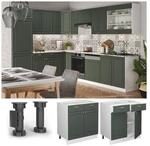 Vicco Schubunterschrank K&uuml;chenschrank K&uuml;chenm&ouml;bel Fame-Line Wei&szlig; Gr&uuml;n-Gold