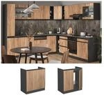 Vicco Sp&uuml;lenunterschrank K&uuml;chenschrank K&uuml;chenm&ouml;bel R-Line J-Shape Anthrazit Eiche