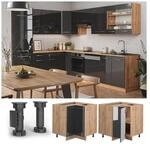 Vicco Eckunterschrank K&uuml;chenschrank K&uuml;chenm&ouml;bel Fame-Line Eiche Anthrazit modern
