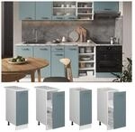 Vicco Apothekerunterschrank K&uuml;chenschrank R-Line Solid Wei&szlig; Blau Grau 30 cm modern