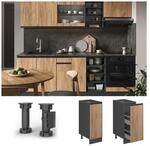 Vicco Apothekerunterschrank K&uuml;chenschrank K&uuml;chenm&ouml;bel R-Line J-Shape Anthrazit