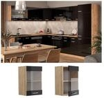 Vicco Glash&auml;ngeschrank K&uuml;chenschrank R-Line Solid Eiche Blau Grau 40 cm modern