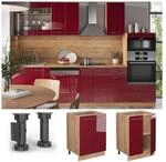 Vicco Unterschrank K&uuml;chenschrank K&uuml;chenm&ouml;bel Fame-Line Eiche Rot Bordeaux modern