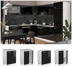 Vicco Unterschrank K&uuml;chenschrank R-Line Solid Wei&szlig; Schwarz 60 cm modern
