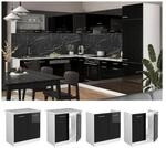 Vicco Sp&uuml;lenunterschrank K&uuml;chenschrank R-Line Solid Wei&szlig; Schwarz 80 cm modern