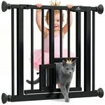 KIDIZ&reg; Absperrgitter zum Klemmen mit Katzenklappe, T&uuml;rschutzgitter, Autoclose
