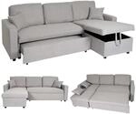 Ecksofa mit Bettkasten MCW-L17, Couch Sofa L-Form, Liegefl&auml;che Nosagfederung 228cm ~