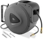 tectake&reg; Druckluftschlauch mit Trommel, mit &frac14; Zoll Schnellkupplung, Drehbereich