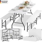 tectake&reg; Campingtischgarnitur , klappbar, hohe Belastbarkeit, mit Tragegriffen
