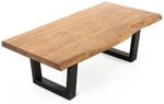 byLIVING Couchtisch JUDY, Breite 120 cm, Akazie natur/schwarz, Baumkante