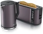Arendo 2-teiliges Fr&uuml;hst&uuml;cks-Set, 1,5L Edelstahl Wasserkocher, 2-Scheiben