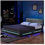 HOME DELUXE LED Bett ASTEROID - 160 x 200 cm Dunkelgrau