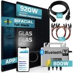 SUNNIVA&reg; 920W Balkonkraftwerk BIFAZIAL FULLBLACK komplett Steckdose EcoFlow 800 Watt