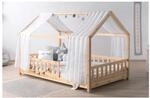 TiCAA TiCAA Kinderbett Hausbett mit T&uuml;ll Kim 90x200 cm, 100x200 cm, 120x200 cm,