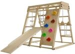 Juskys Maxi Kletterger&uuml;st f&uuml;r Kinder - Indoor Spielplatz mit Rutsche, Kletterwand &