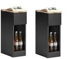 SoBuy Nachttisch-Set 2er mit 1 Schublade Schwarz 20x35x60cm Modern