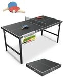 Juskys Mini Tischtennisplatte Flexi mit Zubeh&ouml;r - Tisch klappbar - Indoor