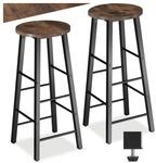 tectake&reg; Set Barhocker, Industrial Style, mit h&ouml;henverstellbaren Kunststofff&uuml;&szlig;en,