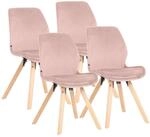 CLP Esszimmerstuhl 4er Set gepolstert Luna, moderner Polsterstuhl mit R&uuml;ckenlehne,