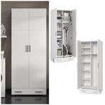 Vicco Universalschrank Mehrzweckschrank B&uuml;roschrank Ingo Wei&szlig; 2 T&uuml;ren Schublade