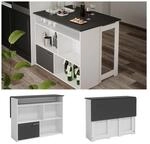 Vicco Bartisch Dominic Wei&szlig; Anthrazit 116 x 37 cm Esszimmer K&uuml;che offene F&auml;cher