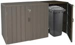 1er WPC-M&uuml;lltonnenverkleidung Erweiterung MCW-J28, Premium M&uuml;lltonnenbox, Metall