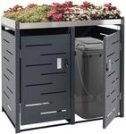 2er-M&uuml;lltonnenverkleidung MCW-H40b, M&uuml;lltonnenbox, Pflanzkasten