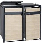 2er M&uuml;lltonnenverkleidung MCW-J82, M&uuml;lltonnenbox, erweiterbar, Metall 50kg,
