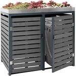 XL 2er-/4er-M&uuml;lltonnenverkleidung MCW-K14, M&uuml;lltonnenbox Pflanzkasten,