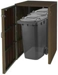XL 1er-/2er-WPC-M&uuml;lltonnenverkleidung MCW-J28, Premium M&uuml;lltonnenbox, Metall