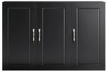 SoBuy H&auml;ngeschrank mit 3 T&uuml;ren Schwarz 90x13x60cm Modern