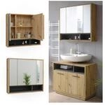 Vicco Spiegelschrank Badschrank Badezimmerm&ouml;bel Beatrice Eiche Anthrazit modern