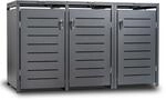 M&uuml;lltonnenbox K&Ouml;LN 175x62x102cm f&uuml;r 3x Tonnen 120 Liter, Stahl anthrazit