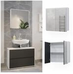 Vicco Spiegelschrank Maltin Wei&szlig; Anthrazit 60 x 60 cm Badezimmer