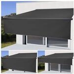Elektrische Vollkassetten-Markise H124, 5x3m ausfahrbarer Volant ~ Polyester