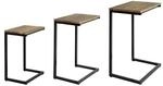 SoBuy Couchtisch 3-teilig Holzfarbe 46x30x60cm Modern