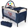 tectake® Kinderreisebett Hund 132x75x104cm mit Wickelauflage und Transporttasche -