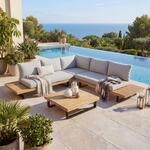Garten-Garnitur MCW-H54, Garnitur Sitzgruppe Lounge-Set, Spun Poly Akazie Holz MVG
