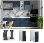 Vicco Apothekerunterschrank Fame-Line Wei&szlig; Dunkelblau Hochglanz 30 cm mit